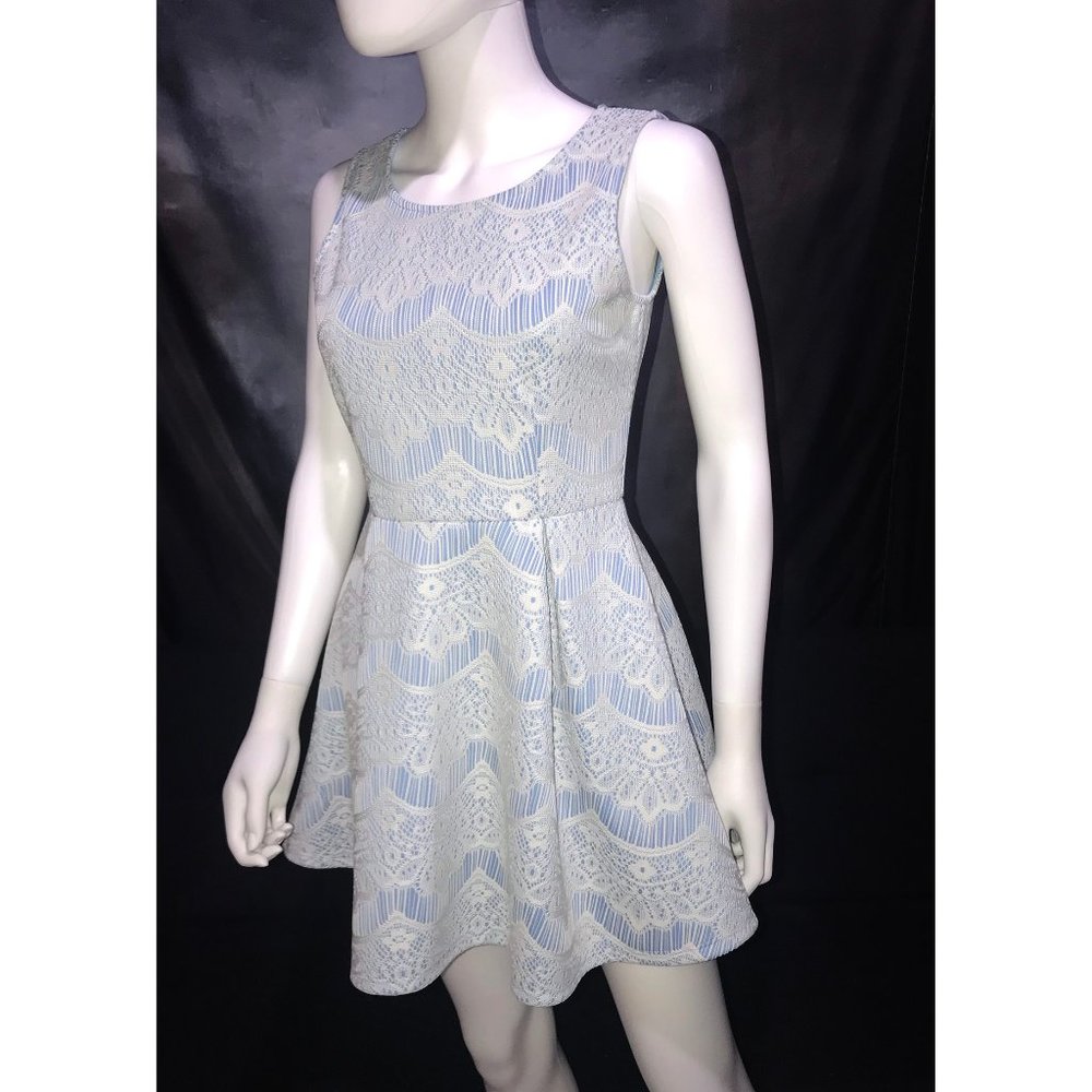 Windsor Light Blue & White Lace Party Dress